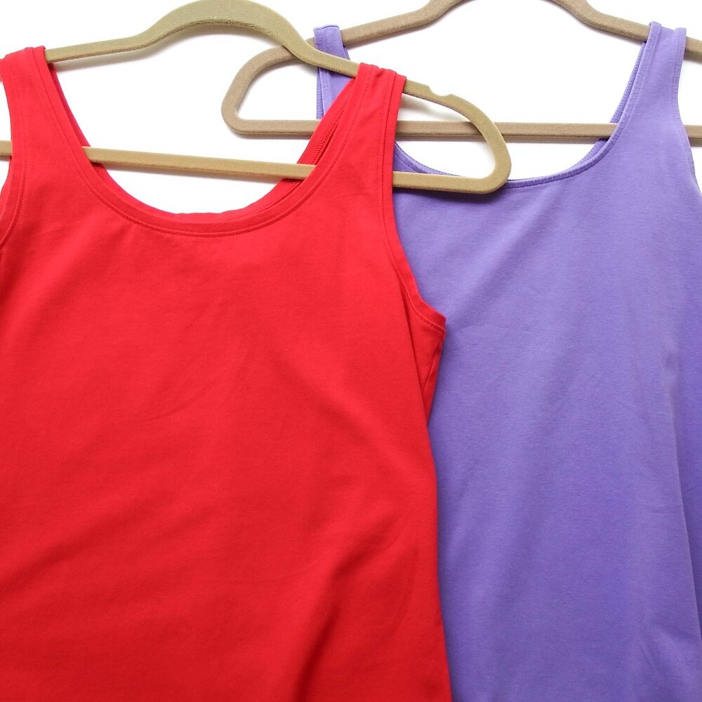 Tank Tops, Lot of 2, Red Nic + Zoe, Lavender J Jill, MEDIUM, XLNT Pre-Owned